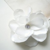 Romantic Milk White Bridal Satin Hair flower clip brooch 