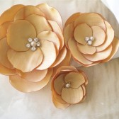 Elegant Golden taffeta Handmade Bridal Sash