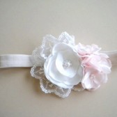 Couture Boutique Style Handmade Rose blossom Headband - Photo Prop- Baby Girl Flower Headband