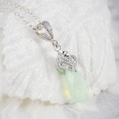 bridal necklace, bridesmaid necklace with cubic zirconia and swarovski crystal pendant
