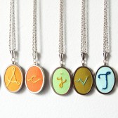 Custom Embroidered Initial Necklace
