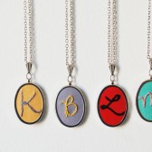 Custom Embroidered Initial Necklace