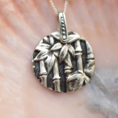 Fine Silver Bamboo Necklace
