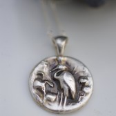 Fine Silver Egret Necklace