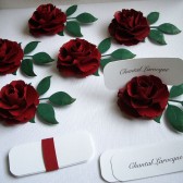 Place Card Holders - Handmade paper flowers