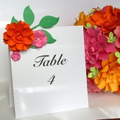 Table Number Cards - The marigold paper flower