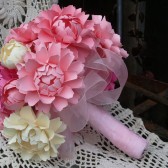The Romantic light pink and ivory bridal bouquet - Peony handmade paper flowers - designed by Dragonfly Expression