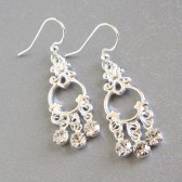 small silver chandelier rhinestone earrings