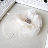 Handmade millinery flower in off white