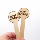 RUSTIC Mr and Mrs wooden sticks