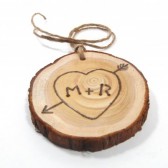 Rustic Wedding Tree Ring with Initials