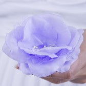 Lilac Silk Crystal Rose Clip