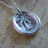 Some Beach - Palm Tree Fine Silver Necklace