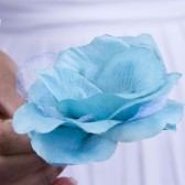 Turquoise Crystal Rose Hair Clip