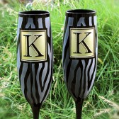 Zebra Wedding Champagne Flutes