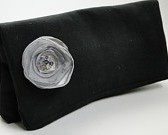 Black Fold Over Clutch 