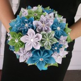 Aqua, Green, Sheet Music Paper Flower Bouquet