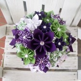 Purple, Green, Damask Paper Flower Bouquet