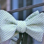 Green Seersucker Bow Tie