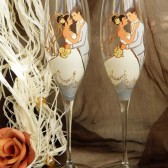Hand painted Wedding Toasting Flutes Set of 2 Personalized Champagne glasses Wedding valse