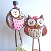 Pink Woodland Owls