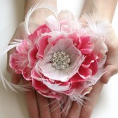 Pink Feather Wedding Headpiece