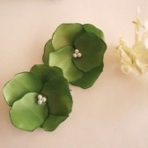 Apple Green Hair clips or Shoe clips Handmade