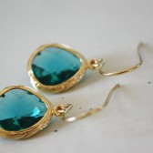 Sea Green Glass Earrings
