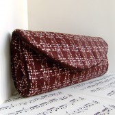 Brown tweed clutch