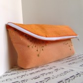 Orange tangerine silk clutch