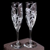 Stargazer Lily Champagne Flutes
