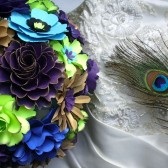 Bouquet - Handmade Paper Flowers - Peacock Inspired - designed by Dragonfly Expression