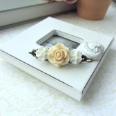 flower Collage Vintage Inspired Filigree Hair Clip