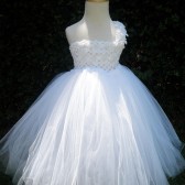 white flower girl tutu dress
