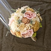 Romantic Wedding Bouquet -Small Alternative Natural Sola Flower Bridal Bridesmaid Bouquet, Keepsake Wood Bouquet, Shabby Chic Rustic Wedding