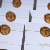 Wedding Name Place Cards with Wax Seal