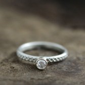 diamond 14k and silver engagement ring