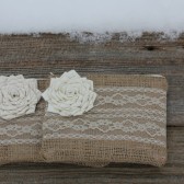 2 Burlap and Lace Bridesmaid Clutches