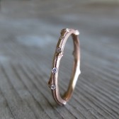 Scattered Diamond Rose Gold Twig Wedding Band