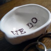 WE DO handmade ceramic wedding ring pillow