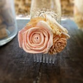 Wedding Hair Accessory- Bridal Bridesmaid Hair Comb, Handmade Flower, Shabby Chic Wedding, Rustic Wedding, Beach Wedding