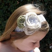champagne flower girl headband