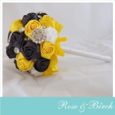 Yellow and Grey Bridal Bouquet by Rose & Birch