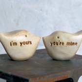 Wedding cake topper...Love birds... i'm yours, you're mine