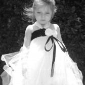 black and white flower girl tutu dress