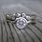 Diamond Twig Wedding Ring Set
