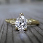Pear Moissanite Twig Engagement Ring