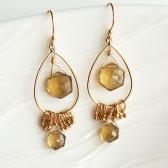 Citrine Hexagon Earrings