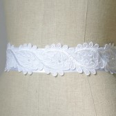 White Vine Lace Sash