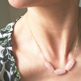 Trio of Pale Pink Stones Necklace